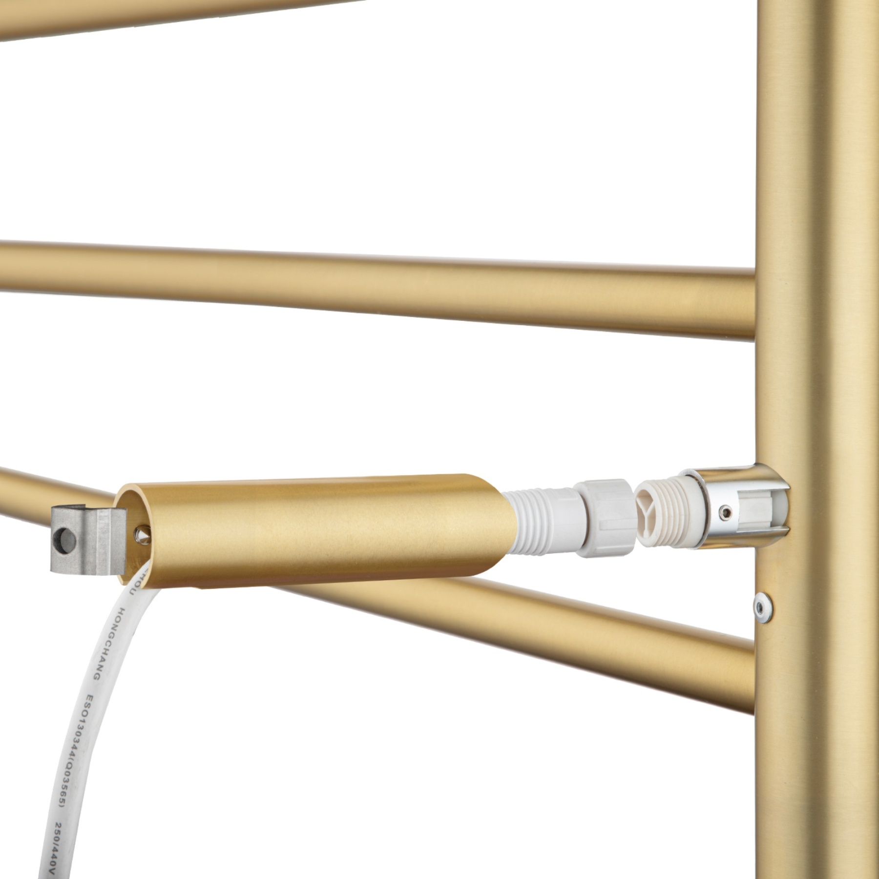 Round Aluminum Electric Heated Towel Rail Rack 6 Bars Bathroom Wall Mounted Warmer Towel Dryer Holder Hanger Silver/Black/Brushed Yellow Gold