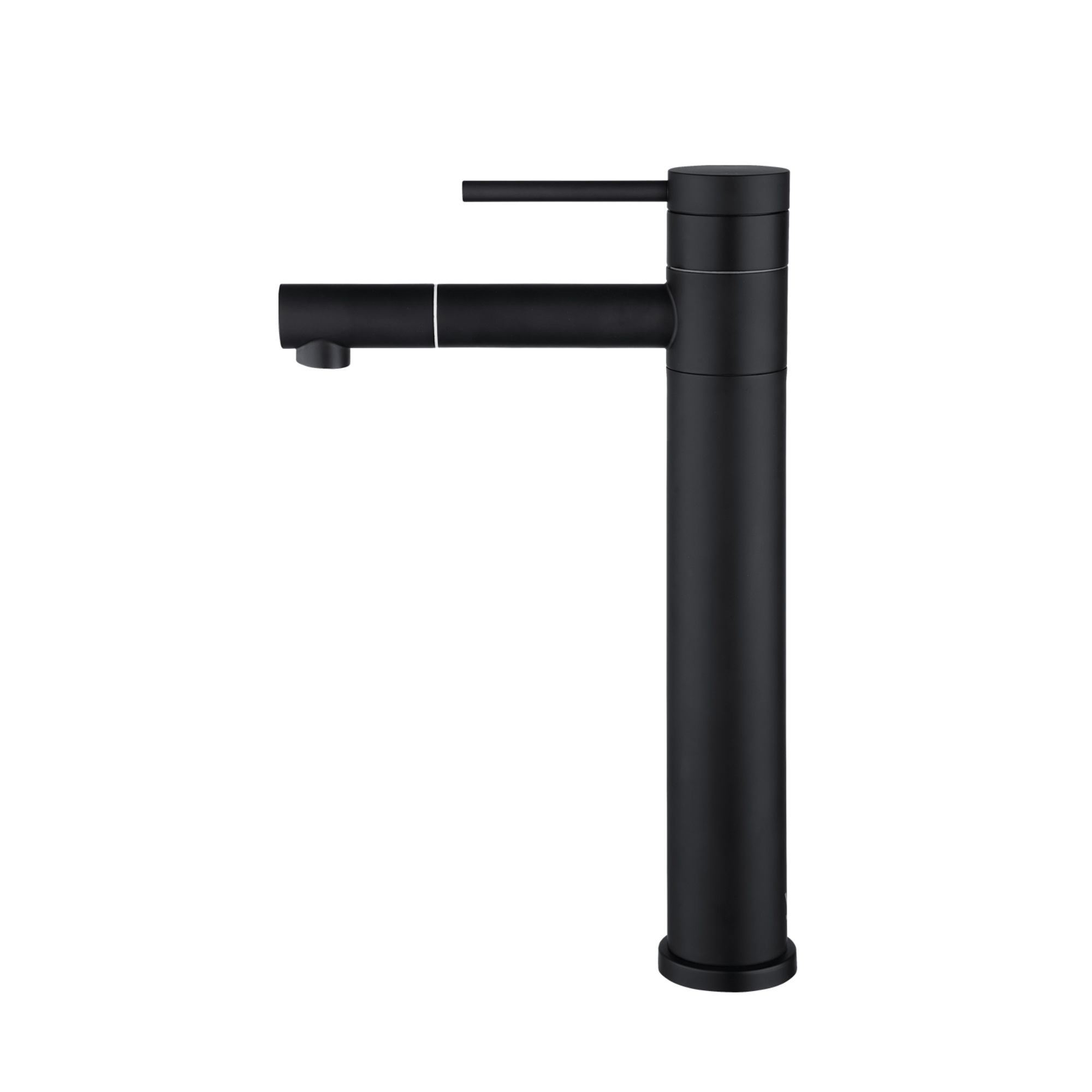 Stainless Steel Round Bath Basin Laundry Sink Vanity Tall Mixer Tap 360° Swivel Spout Flick Faucet Chrome/Black