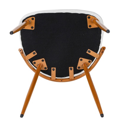 PU Leather Dining Side Chairs Curved Rattan Back Seat Metal Legs Set of 2 Black/White(Natural)