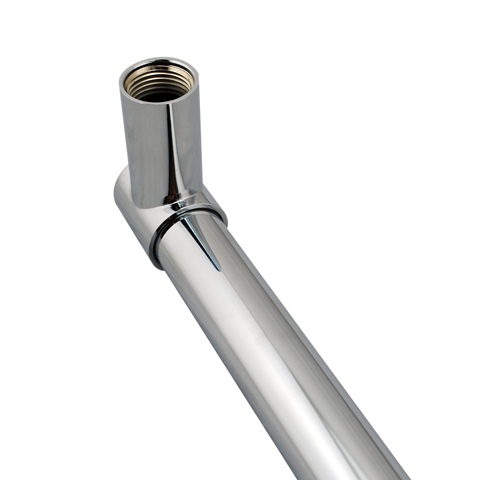 Bathroom Round Brass 180° Swivel Wall Mounted Gooseneck Shower Arm Bath Extension Rain Head Shower Arm Chrome/Black