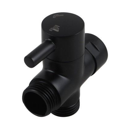 Bathroom Toilet Douch Bidet Diverter Valve Shower Shattaf Sprayer Water Adapter Chrome/Black