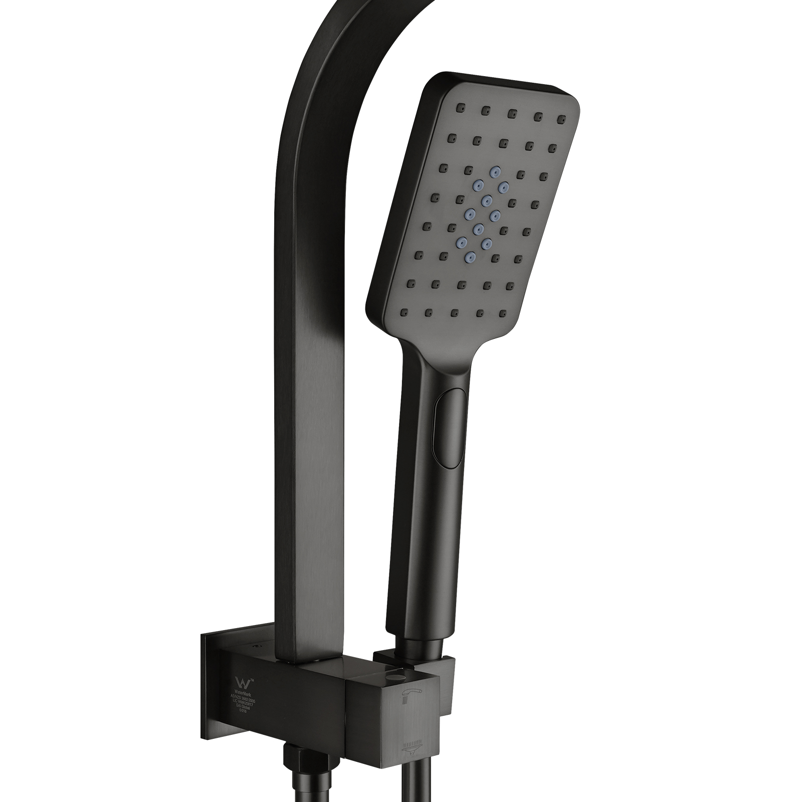 200mm 8'' Square Rainfall Shower Head Set Bathroom Twin Shower Handheld Diverter 3 Function Handheld Shower Head Gooseneck Shower Arm Chrome/Black/Gunmetal Grey