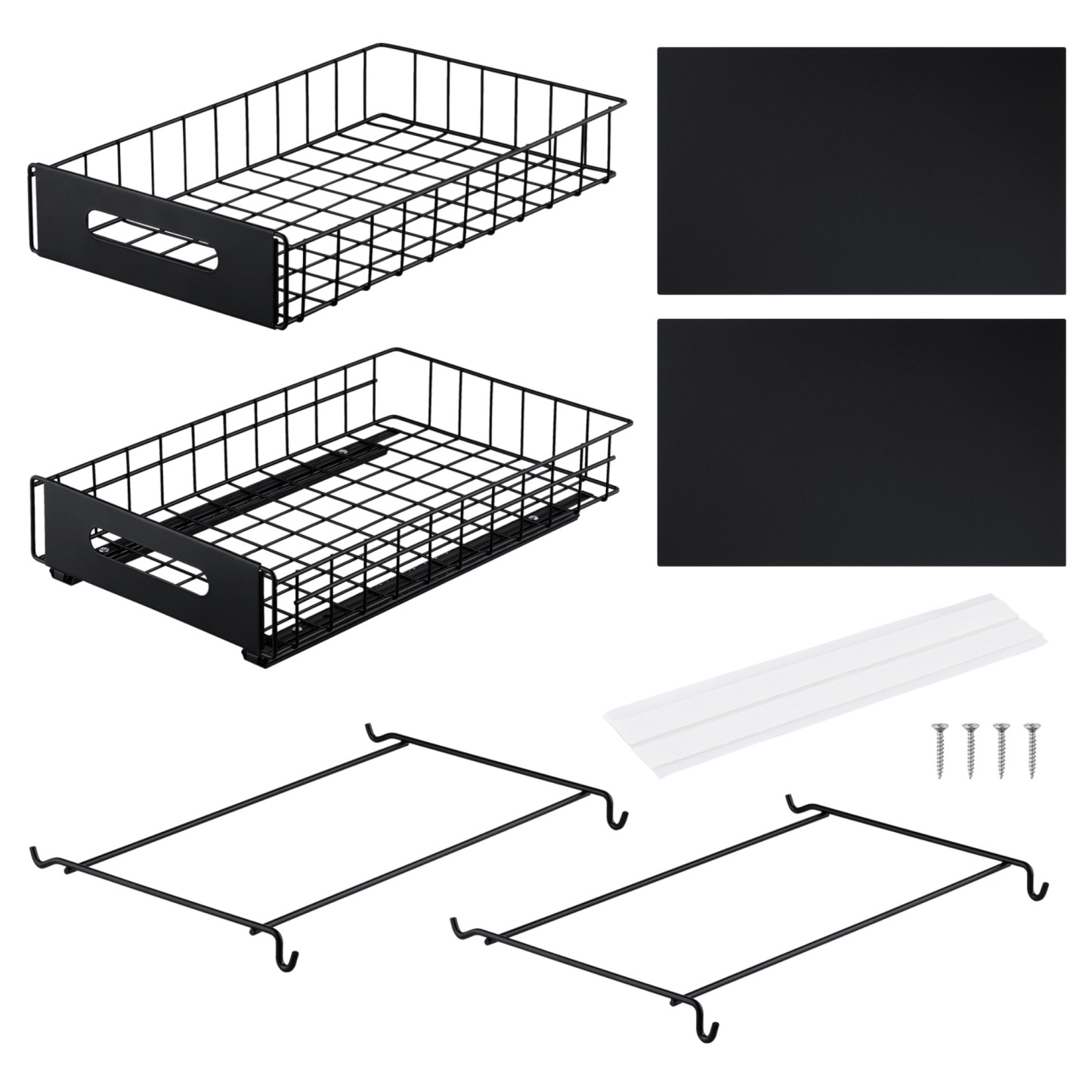 2 Tier Pull-Out Under Sink Organizer Rack Kitchen Bathroom Essentials Storage Pull-Out Cabinet Drawer Black