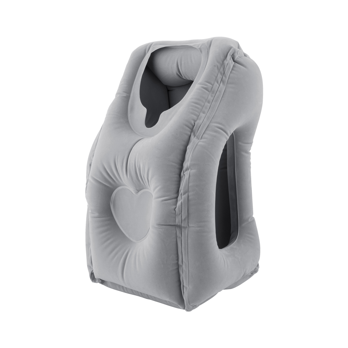 Travel Pillow Portable Inflatable Air Cushion Airplane Office Nap Neck Head Rest Black/Grey
