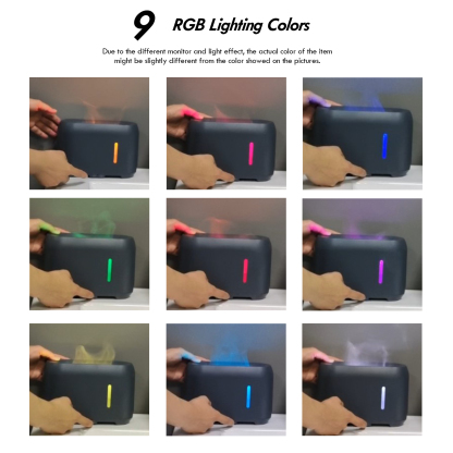 Aromatherapy Essential Oil Diffuser Air Humidifier Mist 9 RGB Flame Light 200ml