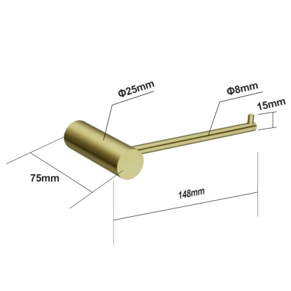 Stainless Steel Wall Mounted Round Toilet Paper Roll Holder Bathroom Toilet Tissue Hanger Hook Chrome/Matte Black/Brushed Yellow Gold