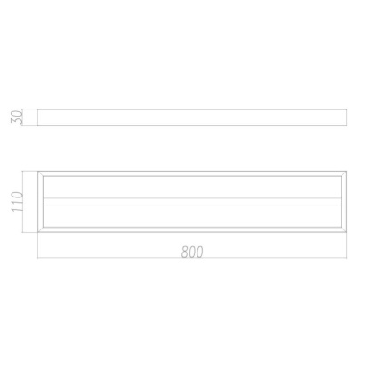 800mm Bathroom Square Stainless Steel Double Towel Rail 2 Bars Clothes Hanger Holder Rack Chrome/Black