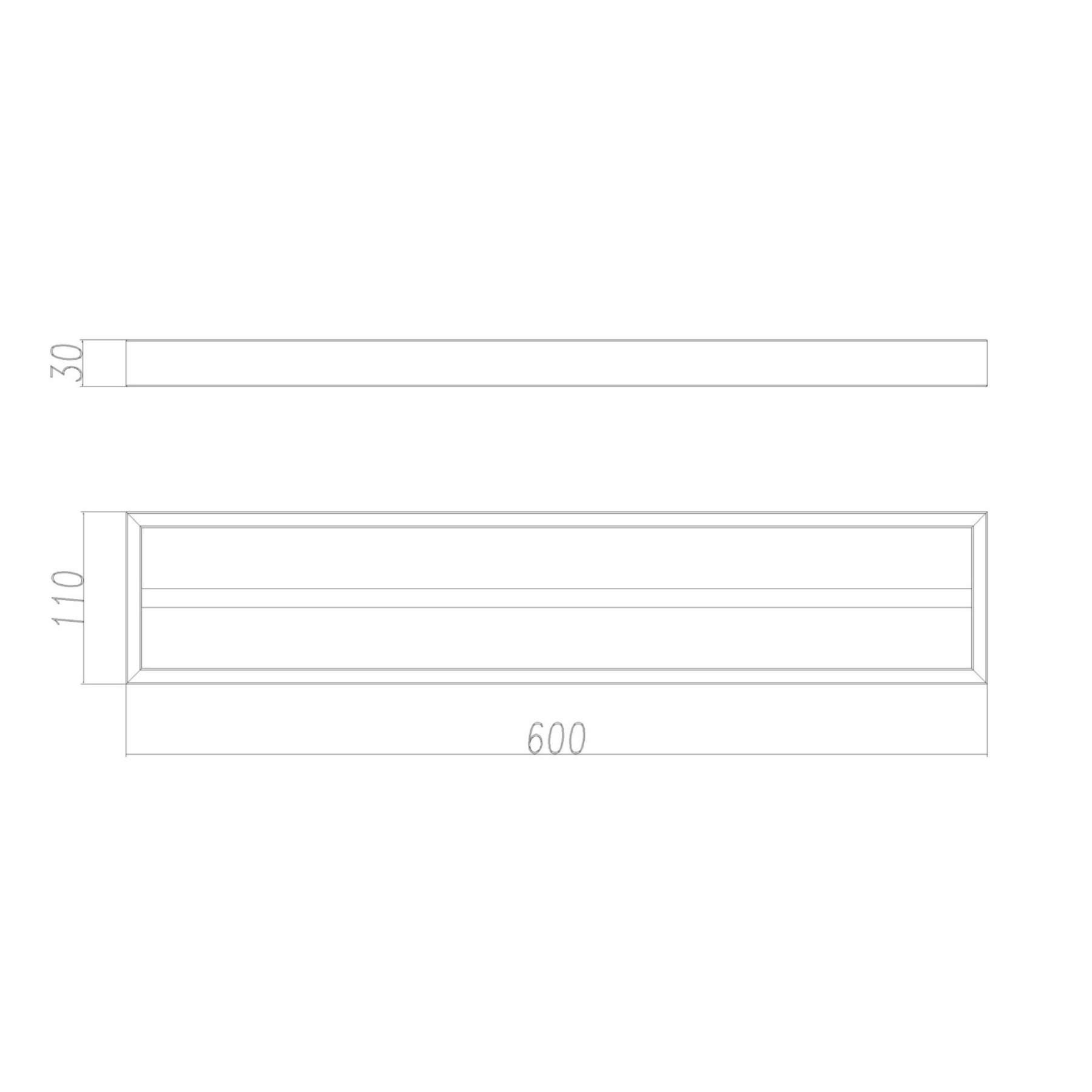 600mm Bathroom Square Stainless Steel Double Towel Rail 2 Bars Clothes Hanger Holder Rack Chrome/Black