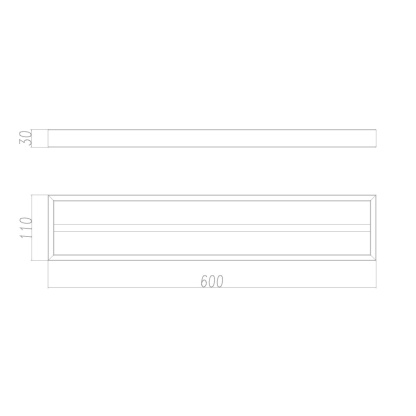 600mm Bathroom Square Stainless Steel Double Towel Rail 2 Bars Clothes Hanger Holder Rack Chrome/Black