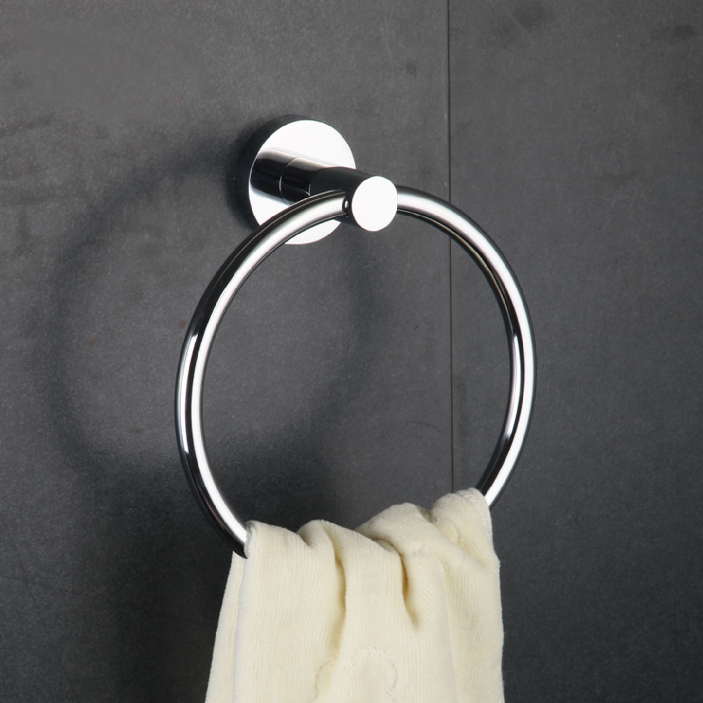 Round Stainless Steel Wall Mounted Hand Towel Ring Rack Rail Bathroom Circle Towel Hanger Holder 