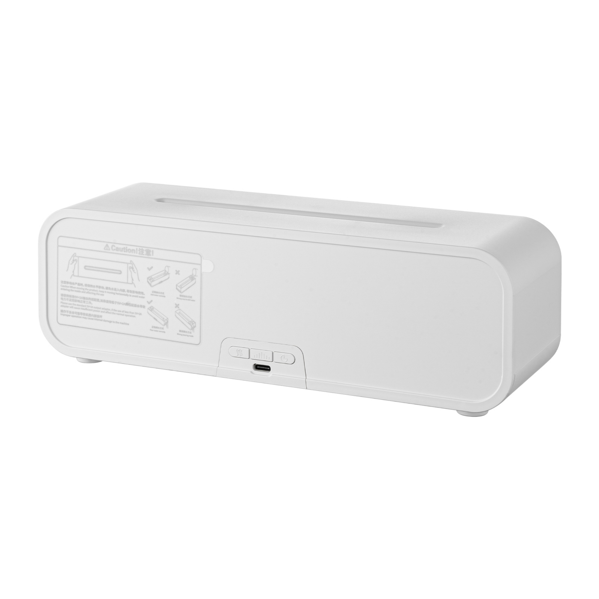 7 Colour Flame Remote Control Aromatherapy Diffuser 3 Timer Sound Reactive Air Humidification Black/White