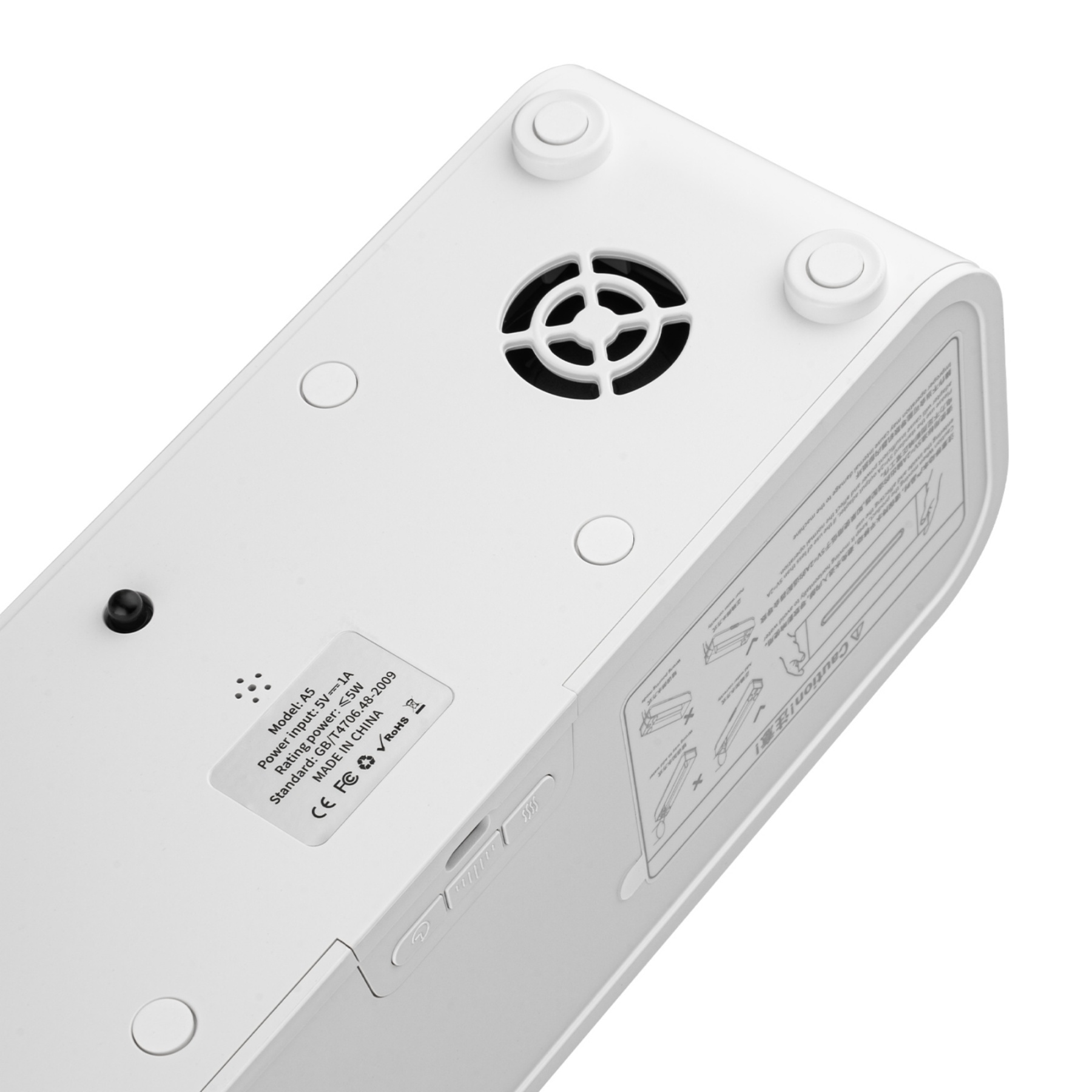 7 Colour Flame Remote Control Aromatherapy Diffuser 3 Timer Sound Reactive Air Humidification Black/White