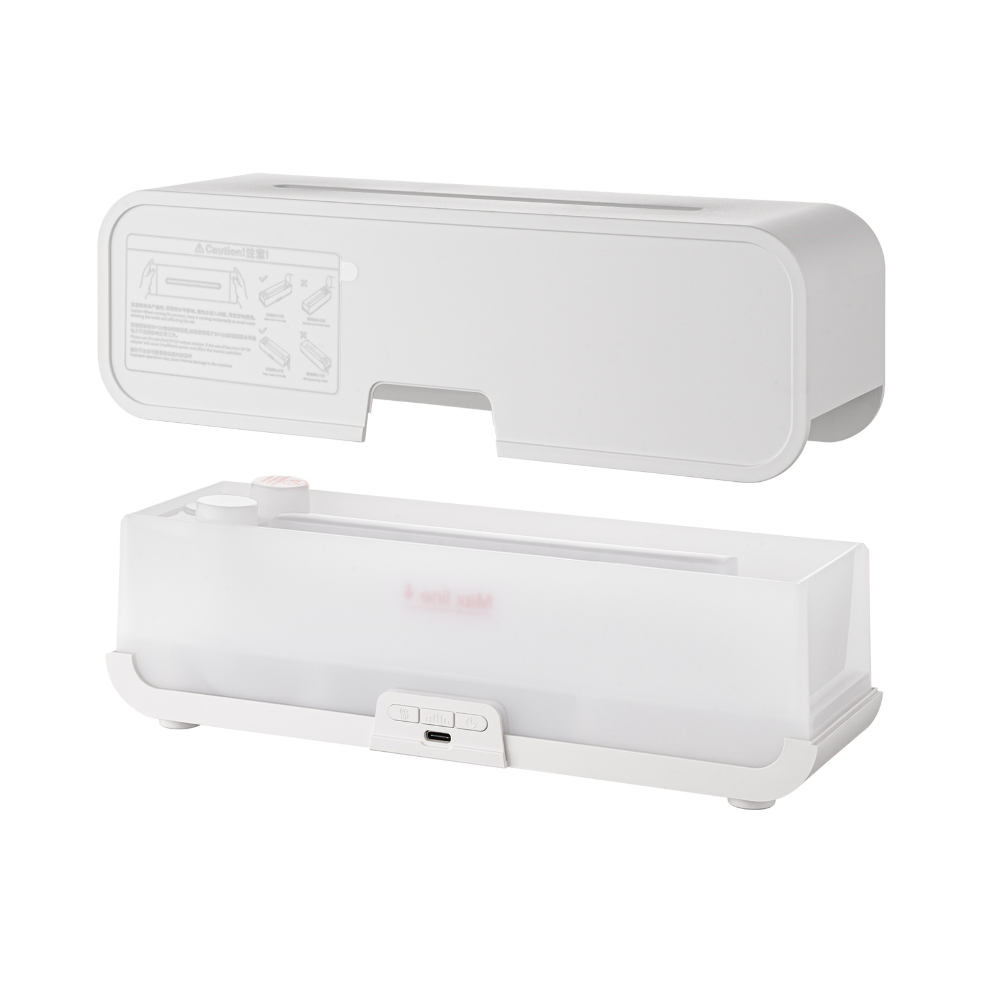 7 Colour Flame Remote Control Aromatherapy Diffuser 3 Timer Sound Reactive Air Humidification Black/White