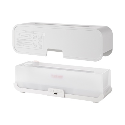 7 Colour Flame Remote Control Aromatherapy Diffuser 3 Timer Sound Reactive Air Humidification Black/White