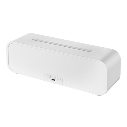 7 Colour Flame Remote Control Aromatherapy Diffuser 3 Timer Sound Reactive Air Humidification Black/White