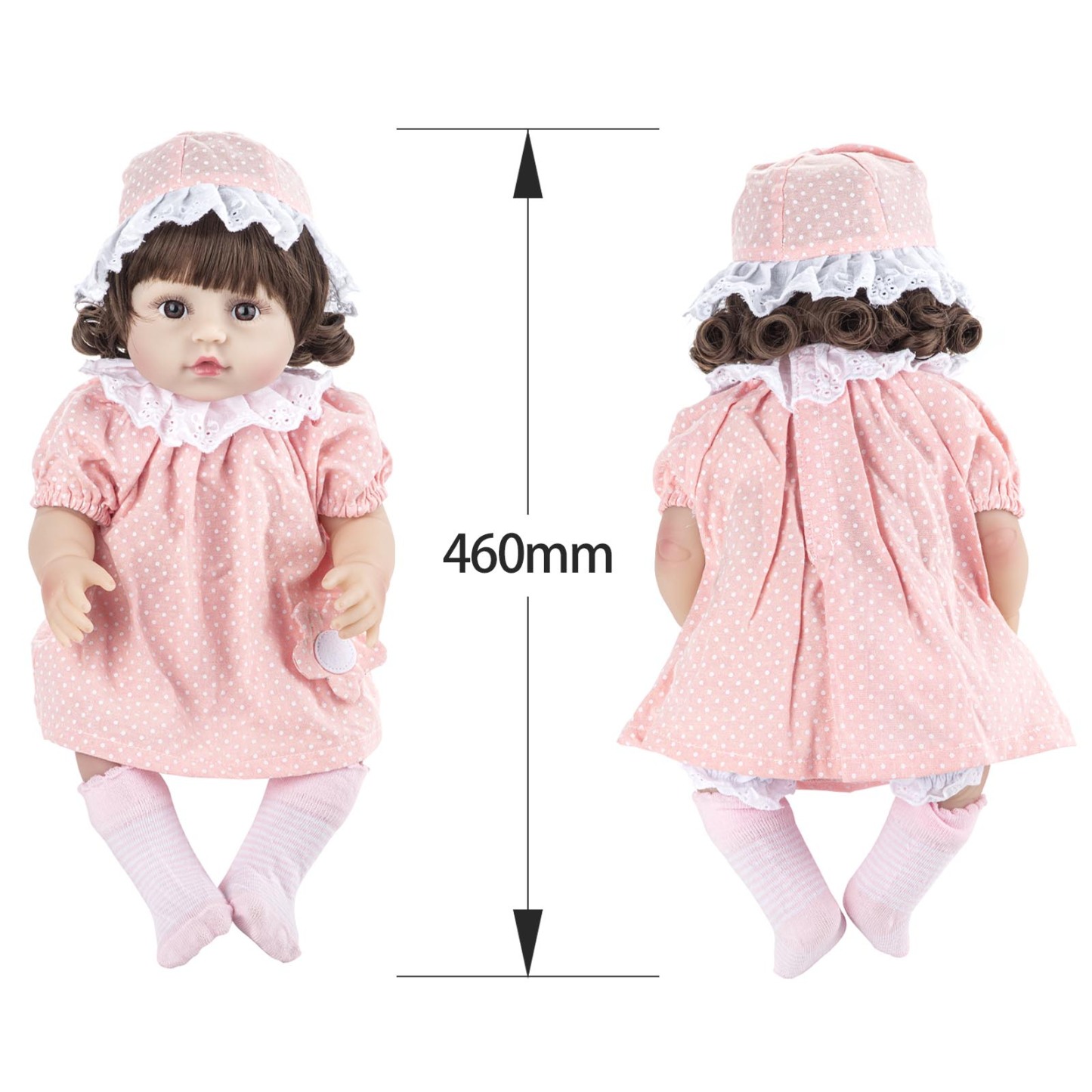 18" 46cm Lifelike Reborn Baby Doll Girl Full Body Realistic Silicone Babies Girl Gift Waterproof