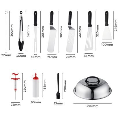 Portable 43PCs Stainless Steel BBQ Tool Set Home Outdoor Camping Picnic Cook Grill Accessories