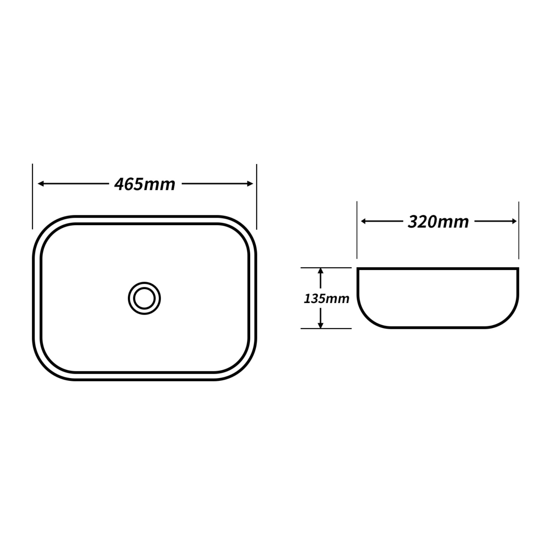 Bathroom Above Counter Top Rectangular Ceramic Basin Hand Wash Bowl Vanity Gloss White