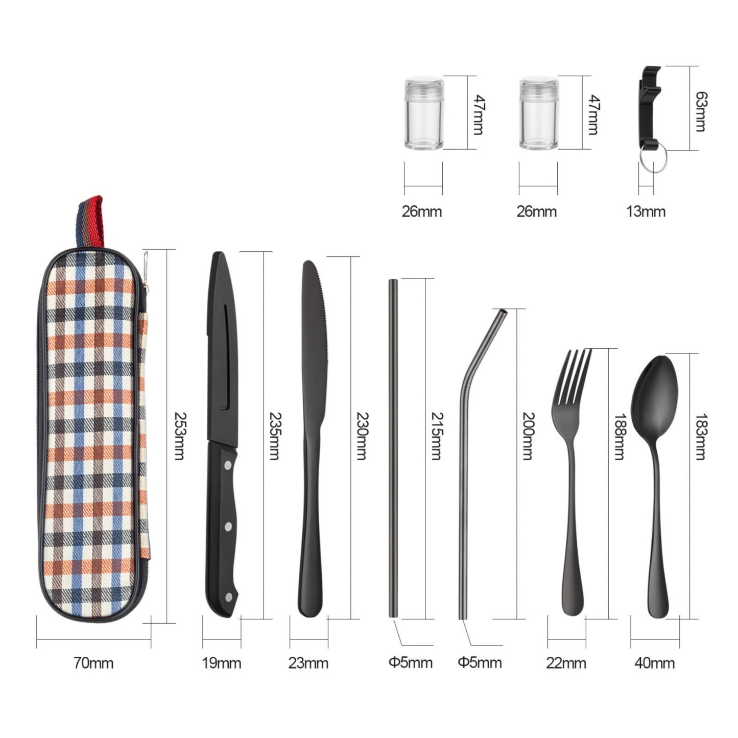 10PCs Portable Stainless Steel Cutlery Set Travel Camping Utensils Fork Knife Spoon Picnic Tableware
