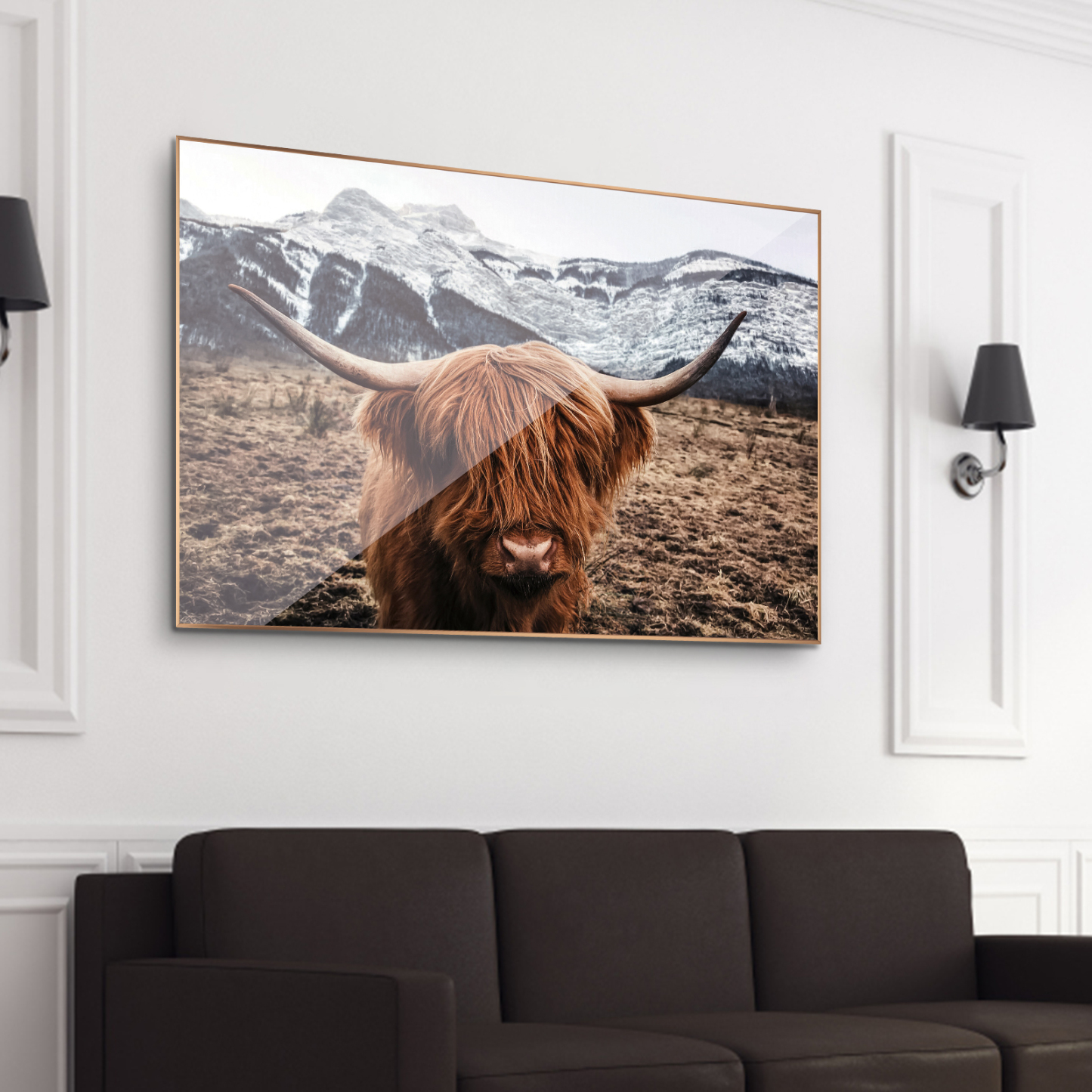 900x600mm Scottish Highland Cattle Cow Wall Art Lifestyle Canvas Print Home Decor