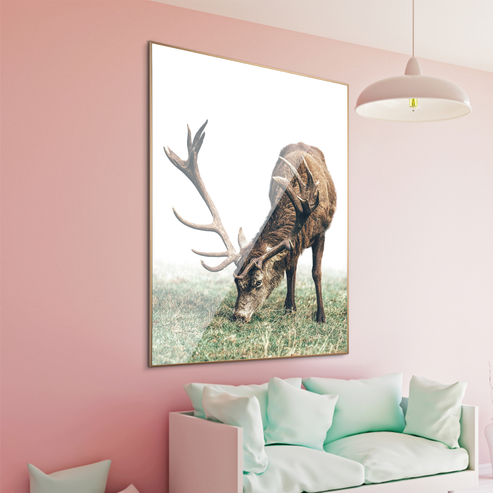 600x900mm Scottish Highland Cattle Elk Wall Art Lifestyle Canvas Print Home Decor