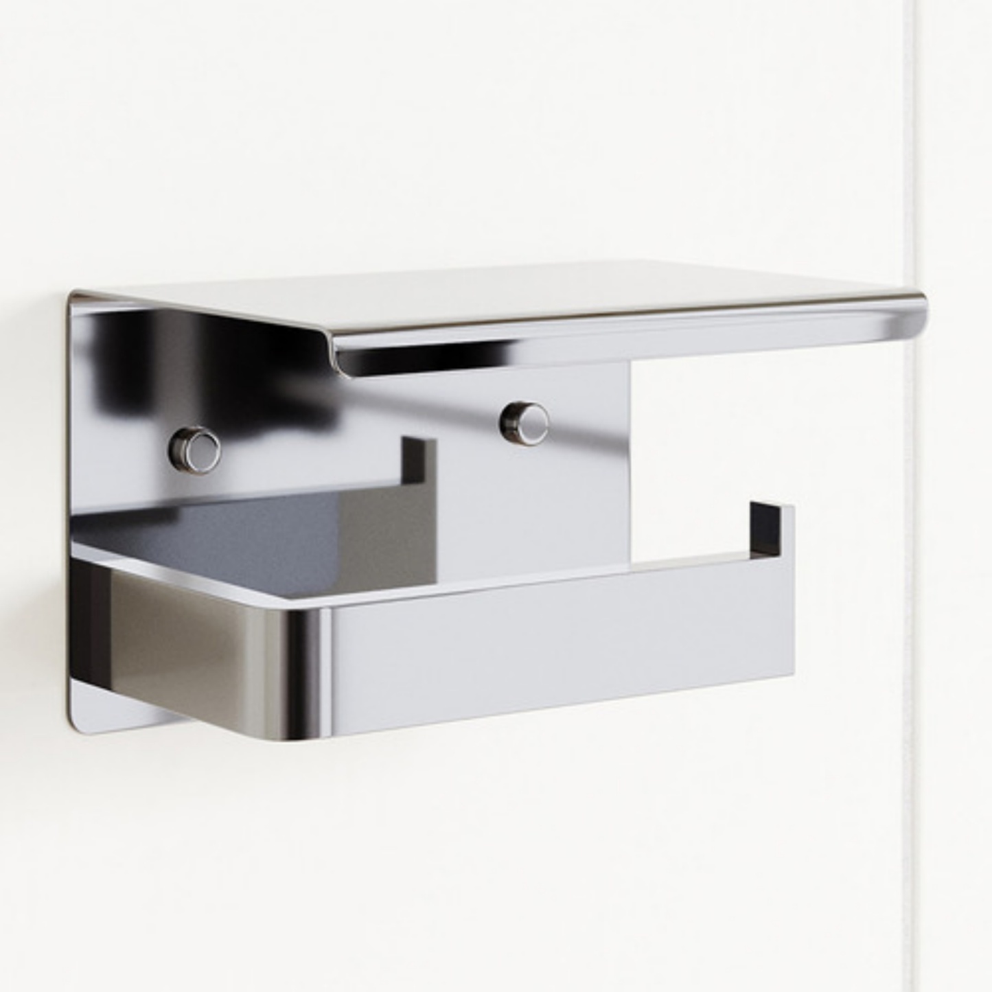 Stainless Steel Toilet Paper Roll Holder Bathroom Wall Mounted Toilet Tissue Storage Hook With Cover Chrome/Black