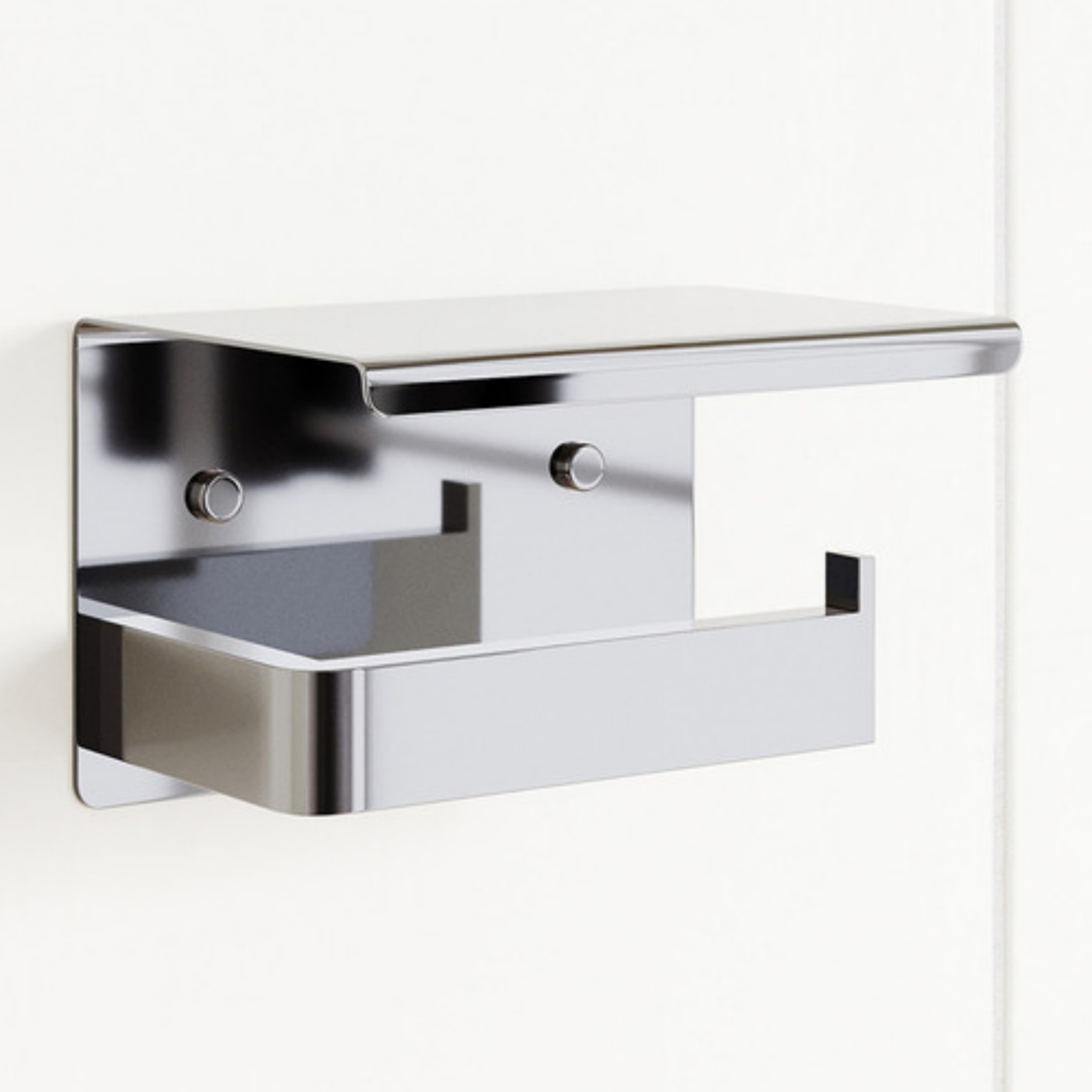 Stainless Steel Toilet Paper Roll Holder Bathroom Wall Mounted Toilet Tissue Storage Hook With Cover Chrome/Black