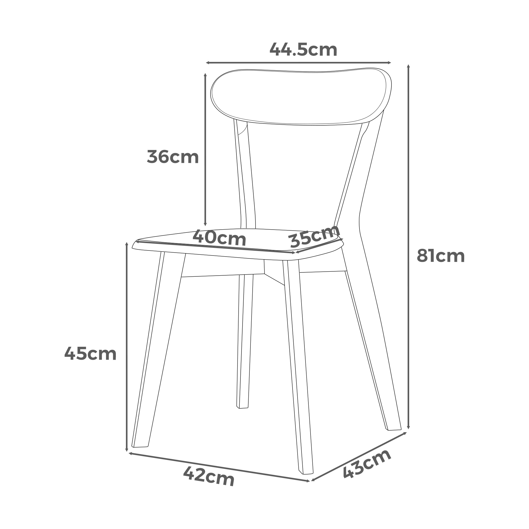 2PCs Rubber Wood Dining Chairs for Home Kitchen Restaurant Walnut/Natural/Black