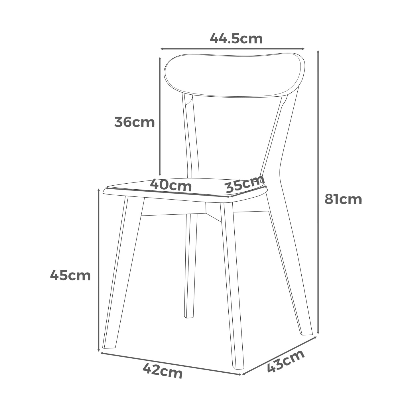 2PCs Rubber Wood Dining Chairs for Home Kitchen Restaurant Walnut/Natural/Black