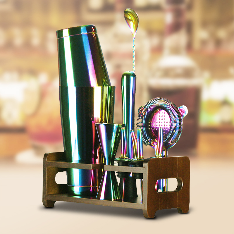 10pcs Cocktail Shaker Set Maker Mixer Martini Spirits Bar Strainer Bartender Kit 