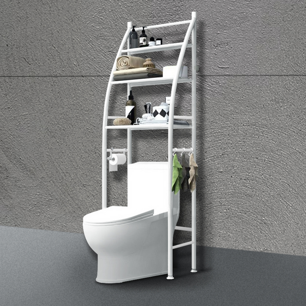 Bathroom Rack Shelves Over Toilet Storage Shelves Washer Dryer Shelf Laundry washing machine Rack Black