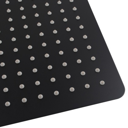 300mm 12'' Square Stainless Steel Overhead Rain Shower Head Bathroom 360° Swivel Shower Rose Silver/Black