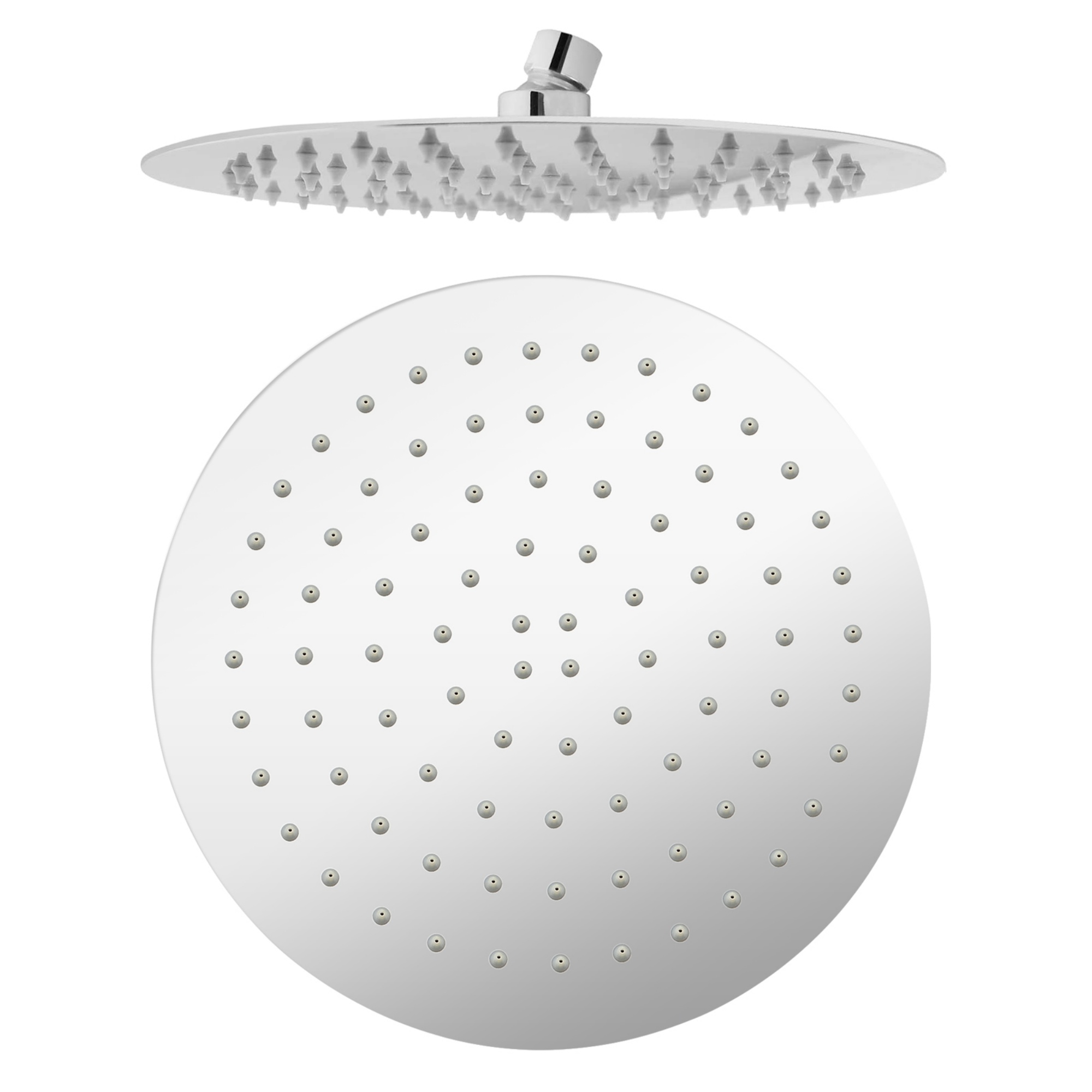 10'' 250mm Round Stainless Steel Super Thin Overhead Shower Head Bathroom Swivel Rainfall Shower Rose Chrome/Black
