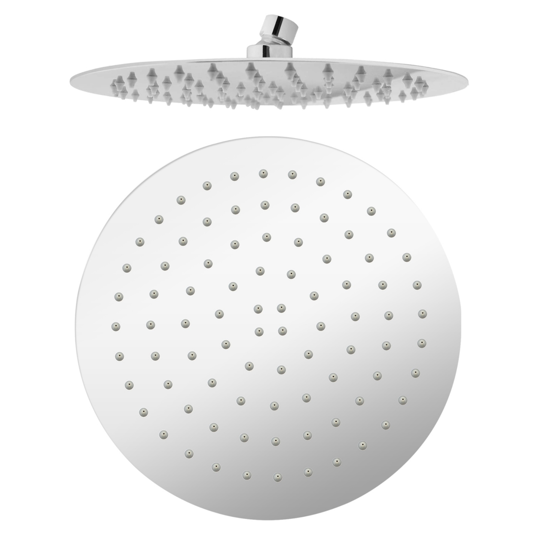 10'' 250mm Round Stainless Steel Super Thin Overhead Shower Head Bathroom Swivel Rainfall Shower Rose Chrome/Black