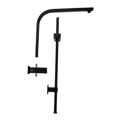 Bathroom 10“ Square Rainfall Twin Shower Set Super Thin Overhead Shower Head 3 Function Hand-held Shower Rose Gooseneck Shower Arm Diverter Chrome/Black