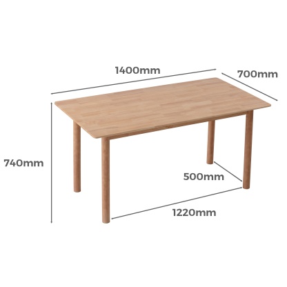 140cm Rectangle Wooden Dining Table for Home Kitchen Cafe Restaurant Walnut/Natural