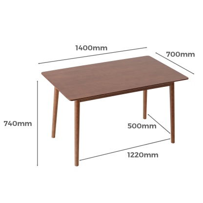 140cm Rectangle Wooden Dining Table for Home Kitchen Cafe Restaurant Walnut/Natural