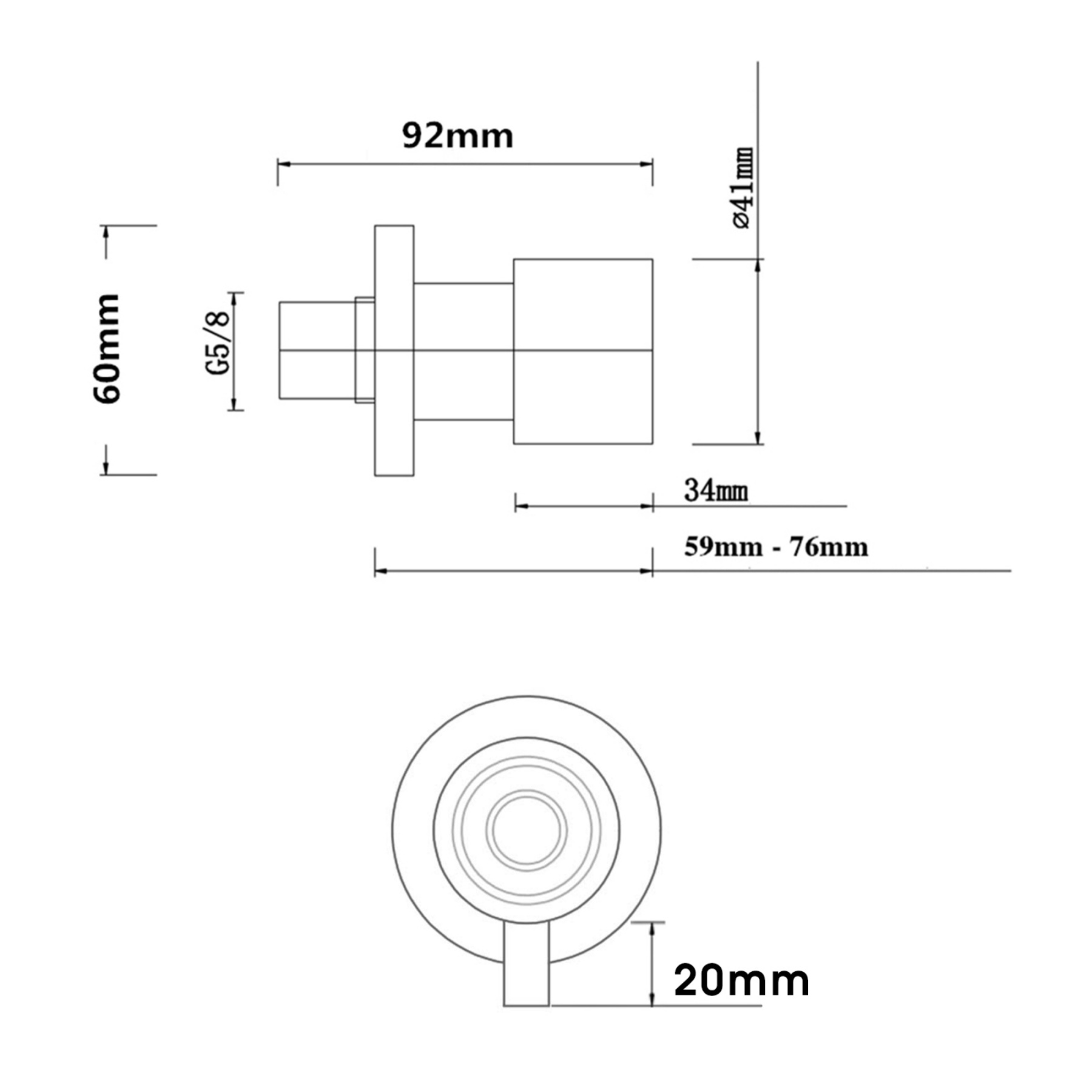 Round Brass Modern Design Twin Wall Tap Assembles