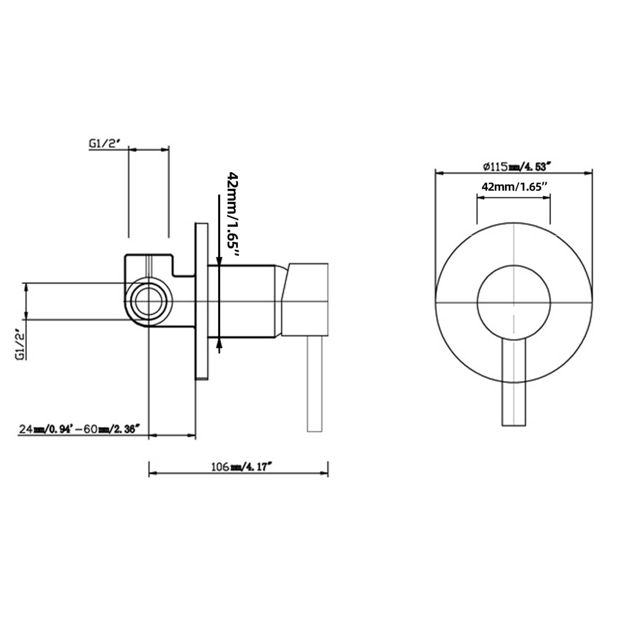 Round Brass Bath Shower Wall Mixer Tap Bathroom Basin Bathtub Wall Mounted Mixer Chrome/Matte Black/Gunmetal Grey/Brushed Yellow Gold