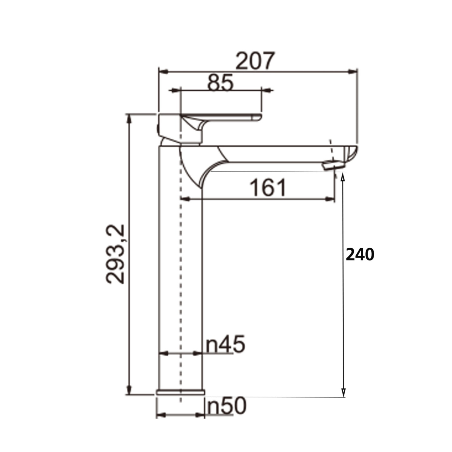 Bathroom Vainty Brass Basin Tall Mixer Tap Laundry Sink Counter Top Faucet Chrome/Matte Black/Brushed Yellow Gold