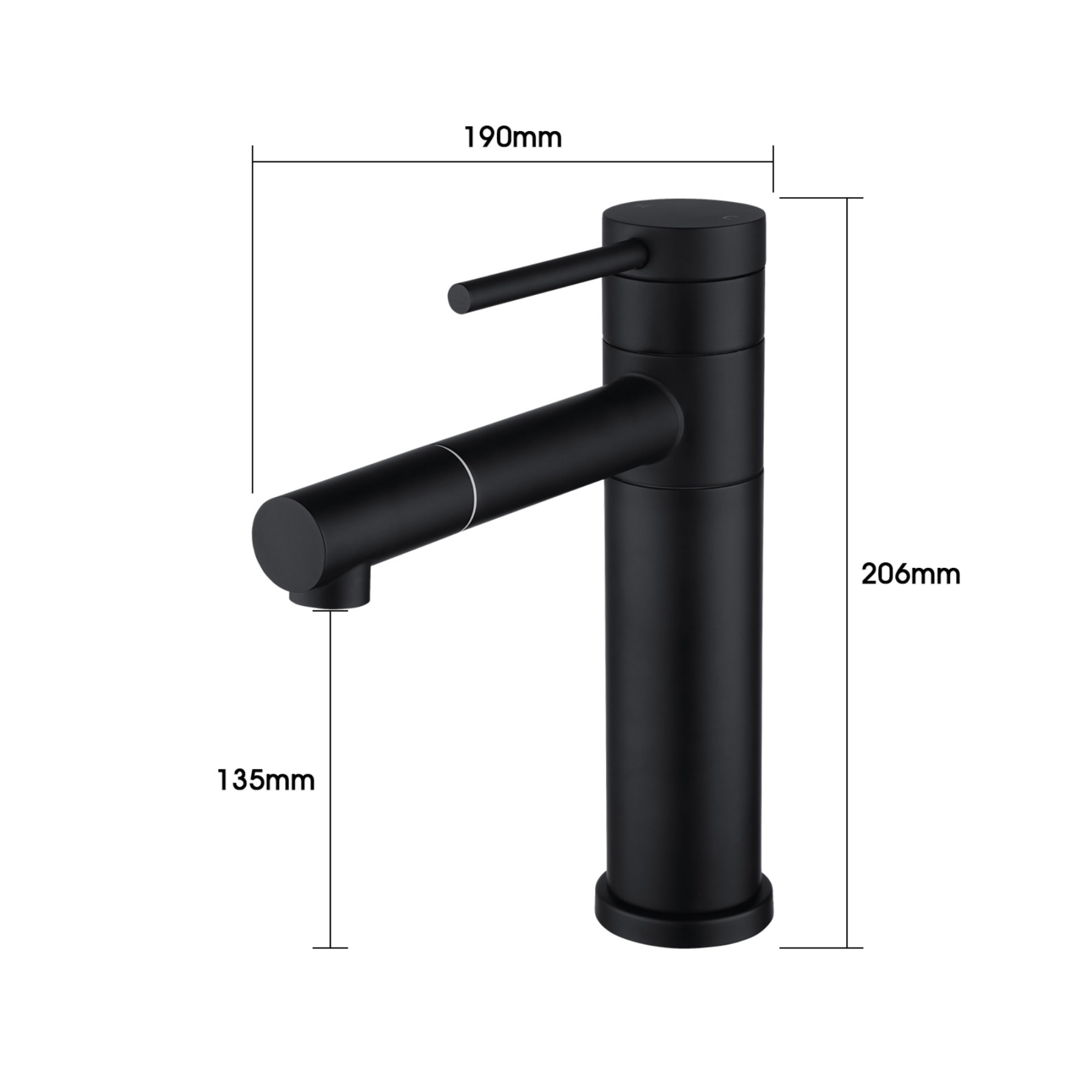 Bath Basin Round Stainless Steel Mixer Tap Laundry Sink Vanity 360° Swivel Nozzle Flick Faucet Chrome/Black