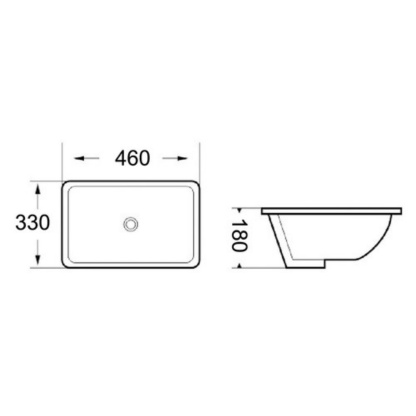 Insert Under Mounted Ceramic Bath Basin Rectangle Bathroom Hand Wash Sink Vanity White