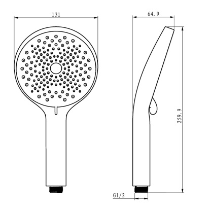 3 Function Round Hand-held Shower Head Bathroom Rainfall Spray Head Handheld Shower Rose