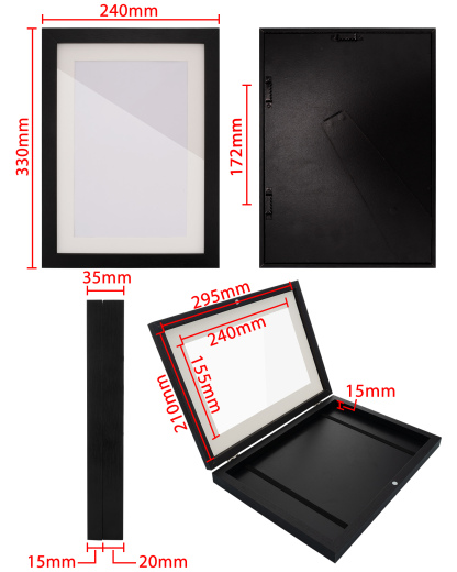 A4 Children Kids Art Black Colour Frame Stand Table Desk Decor Storage Display