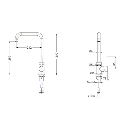 360° Swivel Round Brass Gooseneck Kitchen Sink Mixer Tap Laundry Basin Vanity 2 Mode Spray Spout Faucet Chrome/Yellow Gold