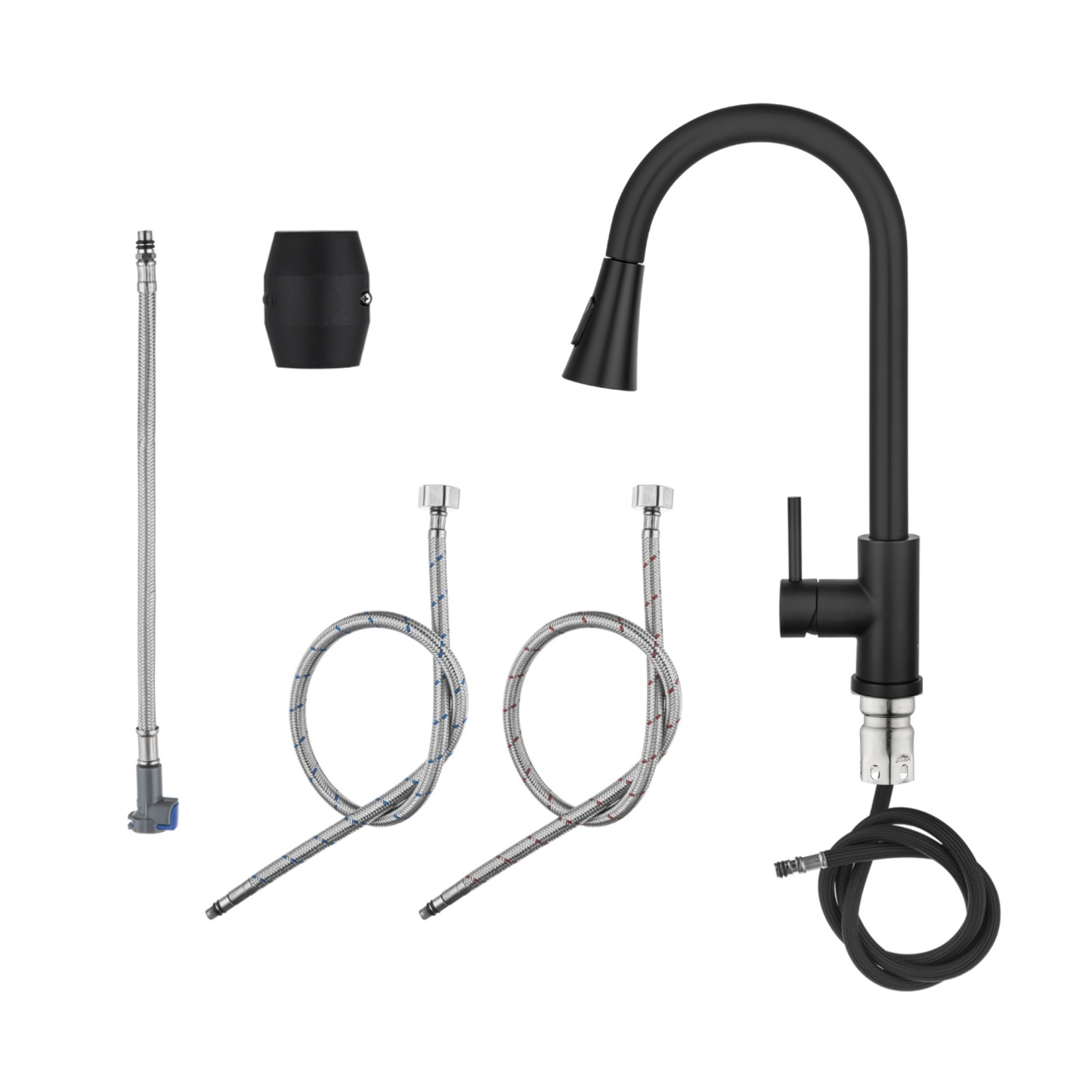 2 Function Pull-Out Kitchen Sink Mixer Tap Stainless Steel 360° Swivel Spout Laundry Basin Sink Faucet