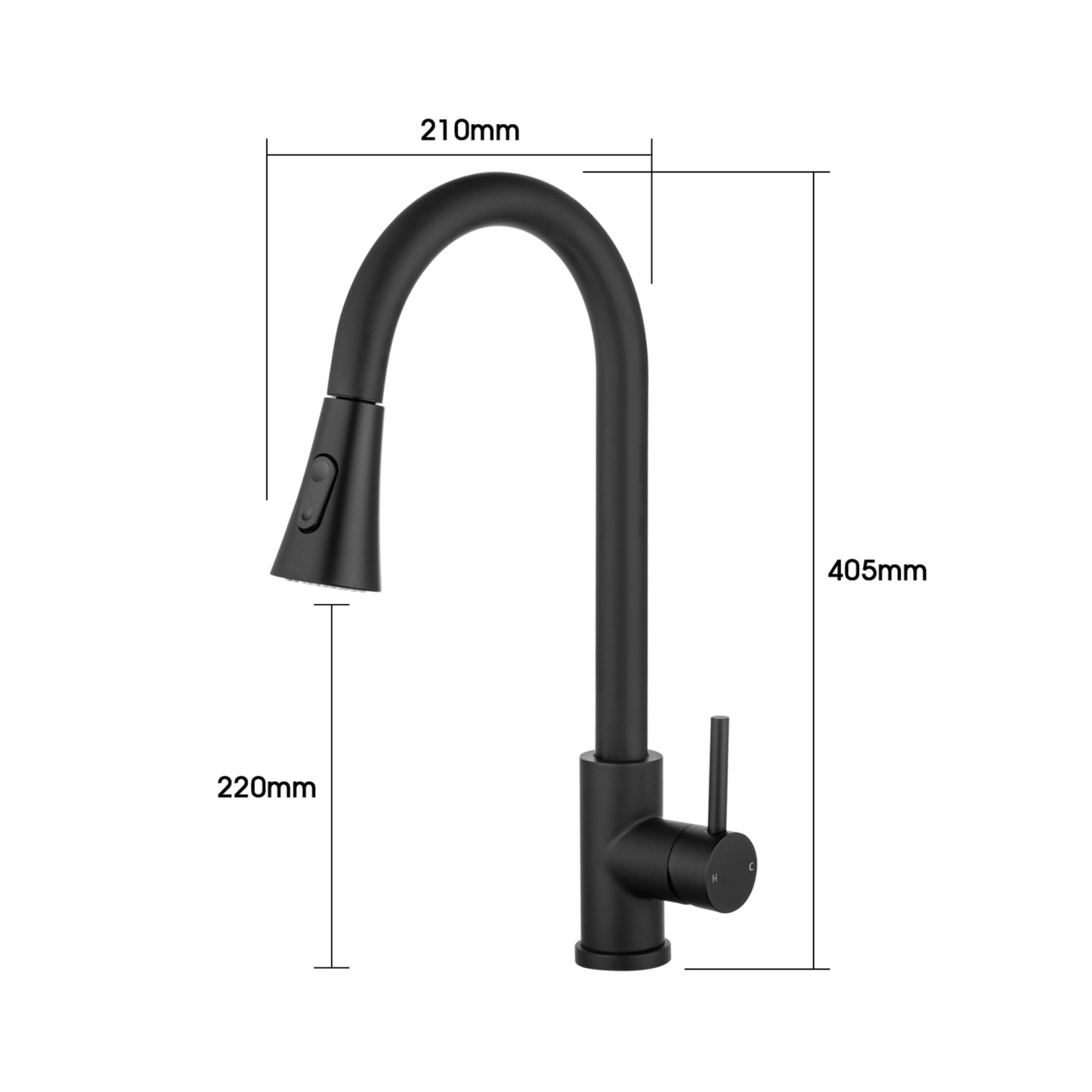 2 Function Pull-Out Kitchen Sink Mixer Tap Stainless Steel 360° Swivel Spout Laundry Basin Sink Faucet