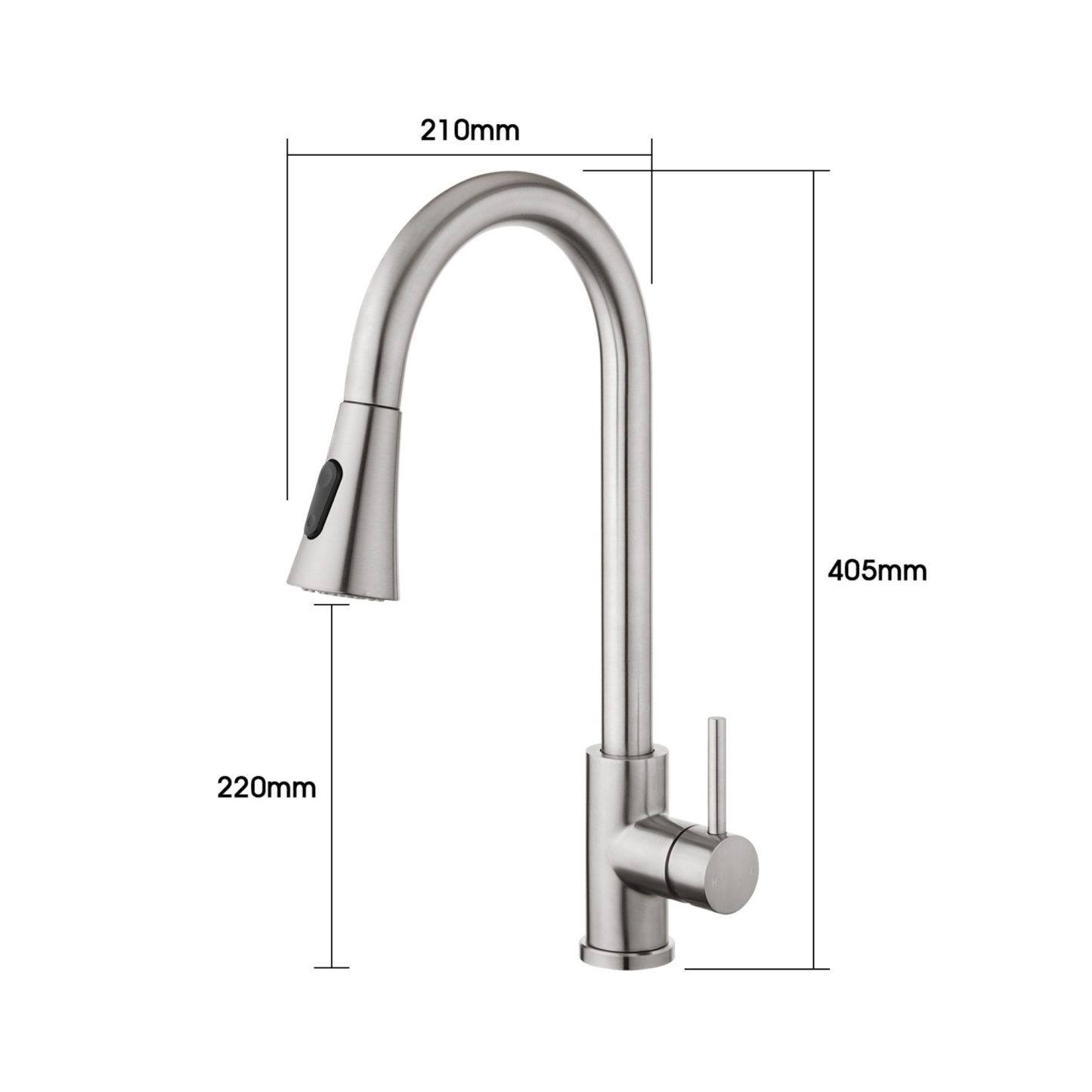 2 Function Pull-Out Kitchen Sink Mixer Tap Stainless Steel 360° Swivel Spout Laundry Basin Sink Faucet