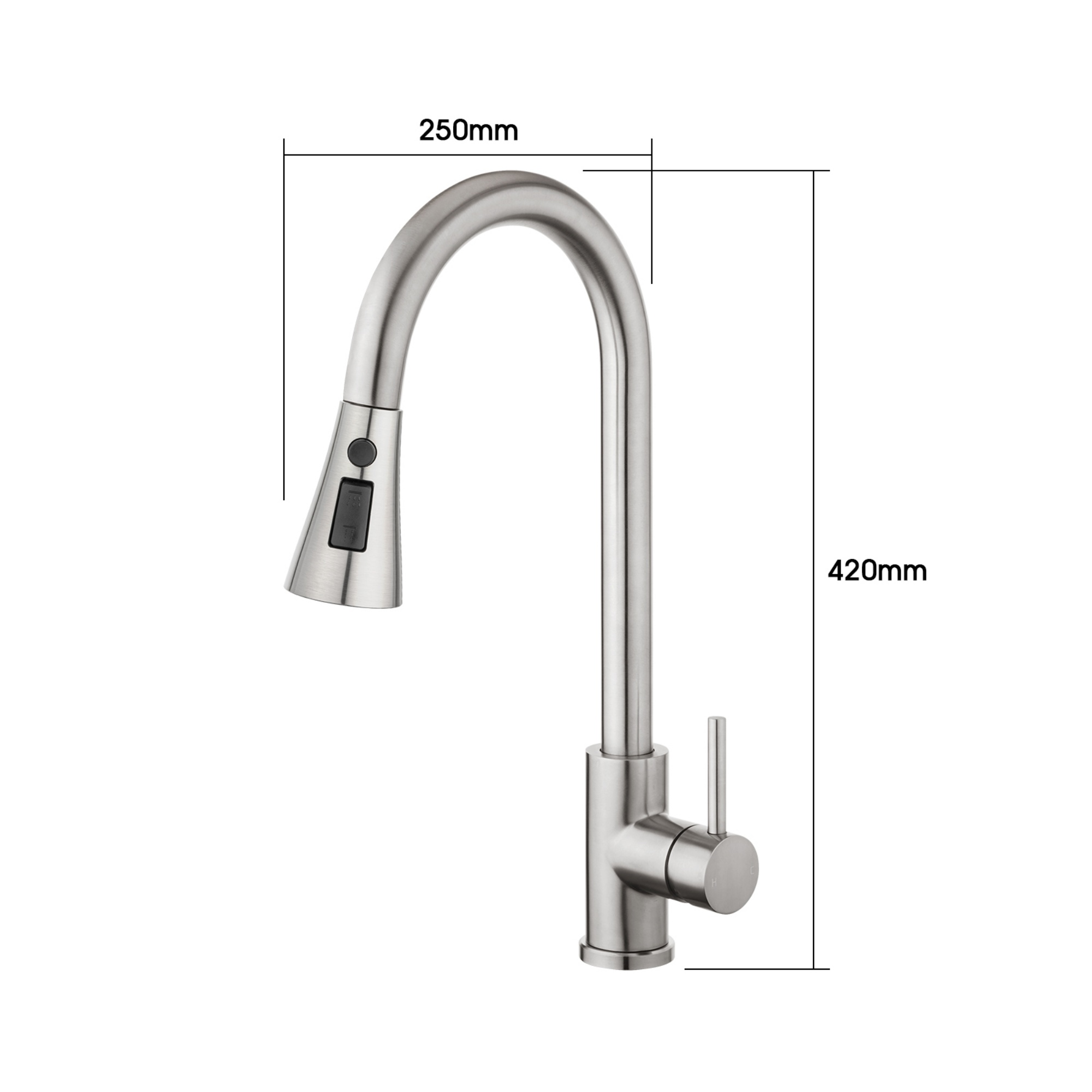 Stainless Steel 3 Function Pull Out Kitchen Sink Mixer Tap Laundry Basin 360° Swivel Spout Faucet Chrome/Black/Brushed Yellow Gold