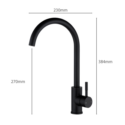 Stainless Steel Round Kitchen Sink Mixer Tap 360° Swivel Spout Laundry Basin Faucet Chrome/Matte Black